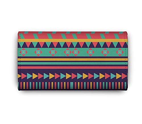 Women's Triangular Art Pattern Faux Leather Printed Wallet | Wallet for Women | Ladies Purse | Clutch | Multiple Card Holder Organizer and Phone Pocket Zip Wallet.3