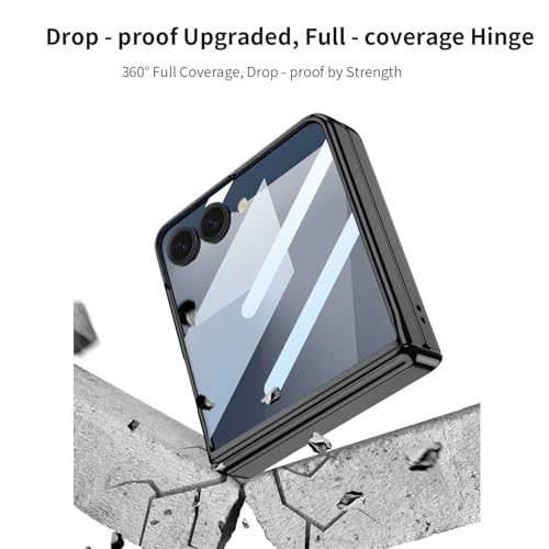 Coque Galaxy Z Flip 7 antichoc avec support et protège-écran rigide argenté