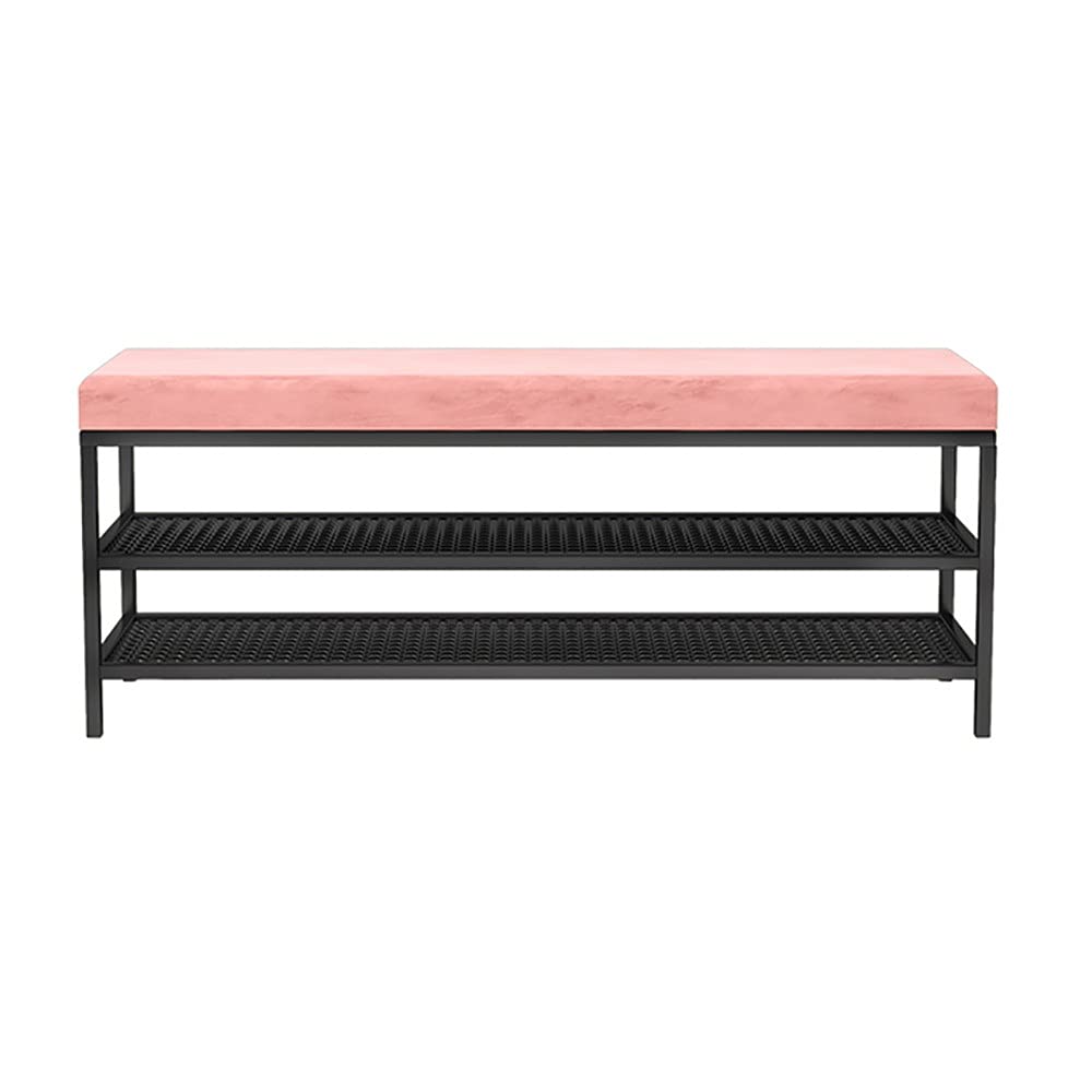 Banc à chaussures à 3 niveaux avec siège coussiné de style scandinave pour l'entrée