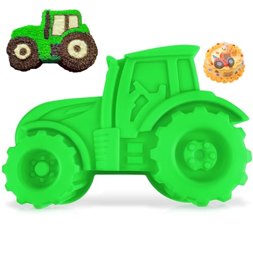 qhklew Moule de Cuisson Tracteur 3D, Voiture Moule Silicone, Tracteur Forme de Camion Moule, Moule à Gâteau Tracteur pour Gâteau, Pain, Chocolat, Dessert...
