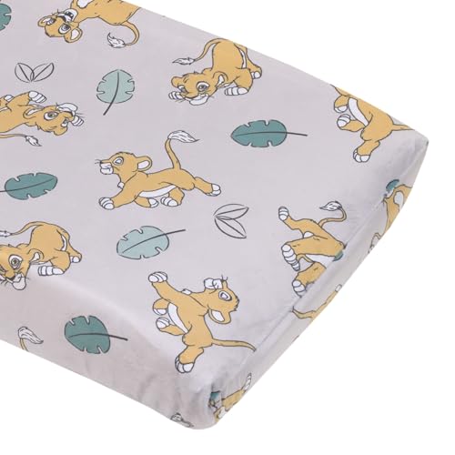 Image of Disney Lion King Ivory, Teal, Sage and Gold Simba Future King Super Soft Changing Pad Cover