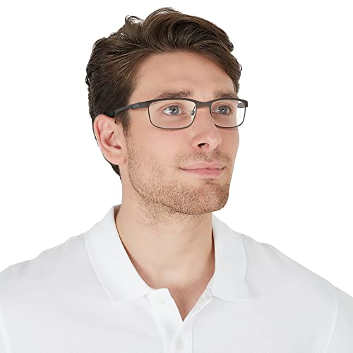 Image of Oakley mens Ox3222 Steel Plate Rectangular Prescription Eyewear Frames
