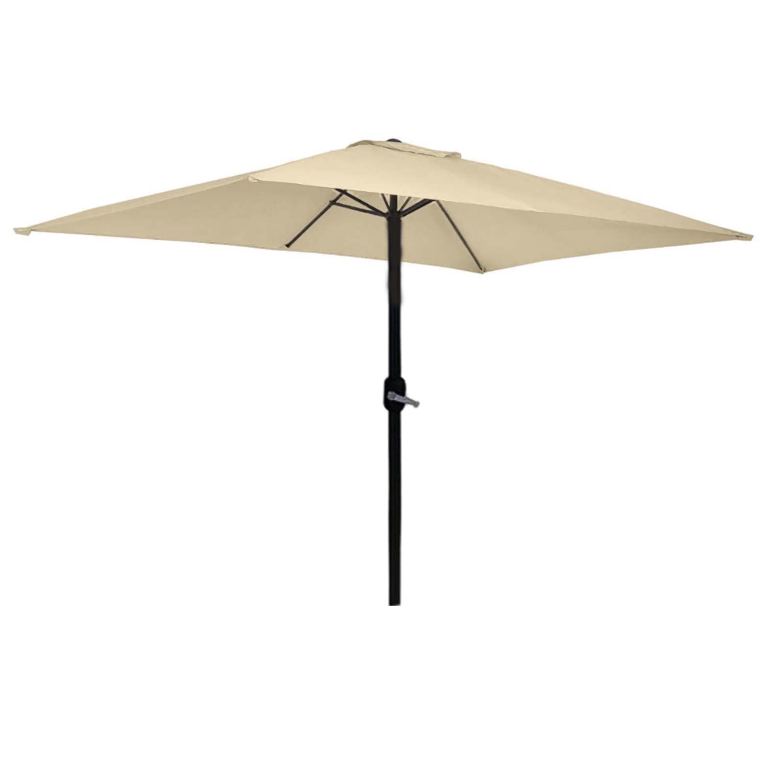 BESCH Sombrilla Parasol Grande con Manivela para Jardin Terraza Patio Exterior Tubo de Acero - Paragua Grande Protección UV UPF 50+