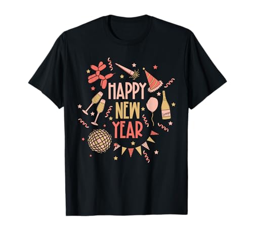 Happy New Year NYE Party 2024 Funny New Years Eve Confetti T-Shirt