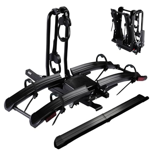 Terriplaze Foldable Electric Bike Rack Hitch Mount, 2 Bikes