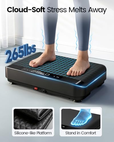 Image of Vibration Plate Exercise Machine, Full Body Vibrating Platform for Lymphatic Drainage Weight Loss, 99 Levels Shake Plate Home Workout Equipment with LED Display for Women, Black