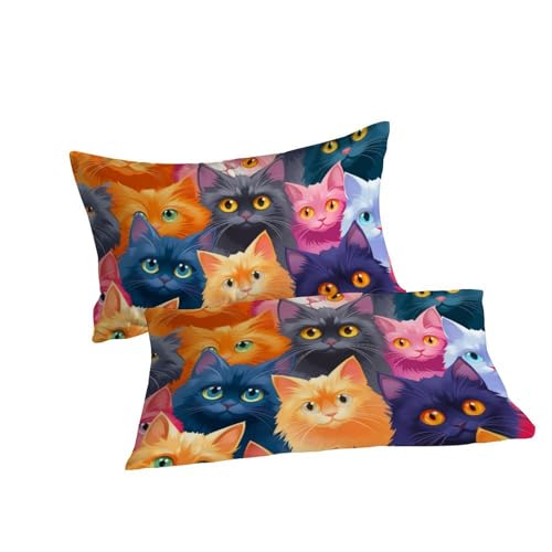 Housse de couette chat 200x200 parure lit microfibre sans repassage - 7