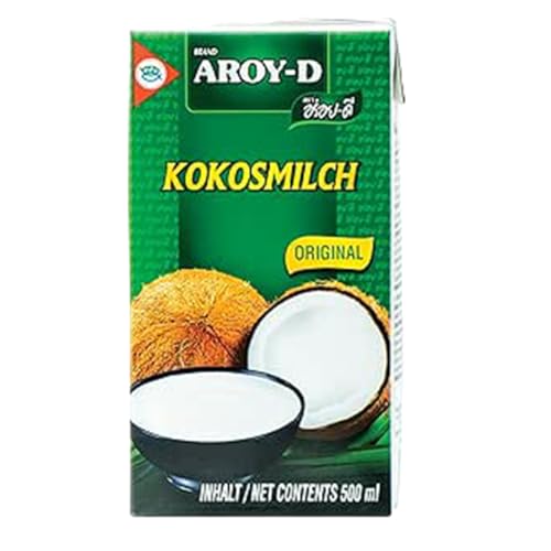 YIJIA | Aroy-D 500ml - Leche de coco con E435 - Coconut Milk 100% Original (1 Botella)