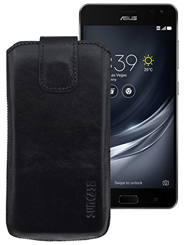Suncase - Funda de piel con función retráctil para Asus ZenFone AR
