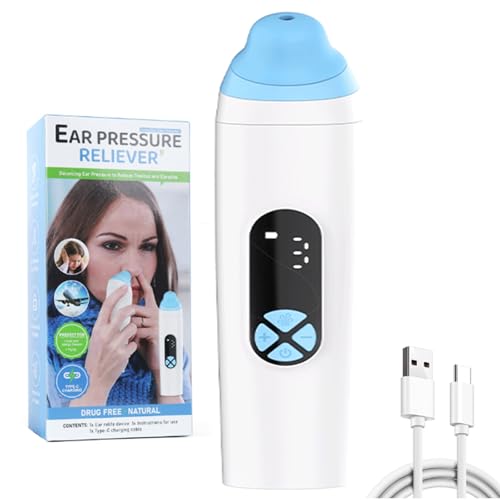 Ear Pressure Relief Device Eustachian Tube Unblocker with 3 Speed Adjust USB Rechargeable Ear Pressure Device for Flying Swimming Diving Elevator