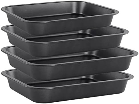 KEILEOHO 6PCS 24 x 18 x 2cm Black Essentials Griddle Set, 9.4 x 7 Inch
