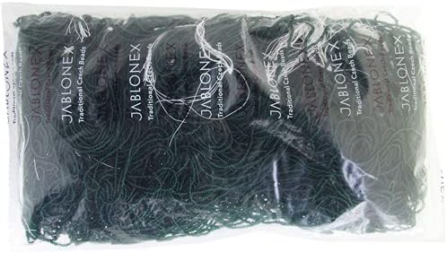 Czech Glass Seed Beads 13/0 (1.7mm Diameter) Transparent Dark Green Strung DIY Jewelry Making Beads - 500g Bulk Bag by Preciosa (Jablonex)