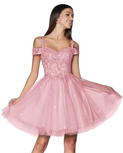 Glitter Lace Tulle Homecoming Dress