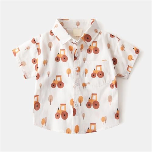 Kids Boys Polo Shirt Breathable Short Sleeve Classic Polos Toddler Tropical Floral Graphic Shirt (Coffee-2, 8-9 Years)2