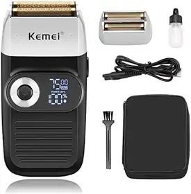 Barbeador Profissional Máquina Shaver Barba Recarregável Km-2026