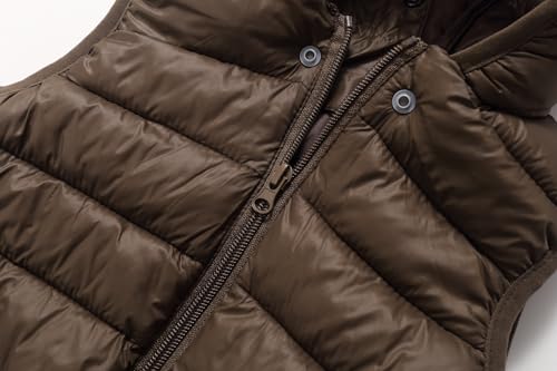 Image of AIWUHE Baby Boys Girls Hooded Puffer Vest Winter Lightweight Sleeveless Bear Ears Zipper Up Jacket Down Vest Coat Vests Kids