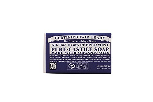 Dr. Bronner 's Organic Pure Castile Bar Soap-Peppermint-5 Oz. (Pack Of 5)