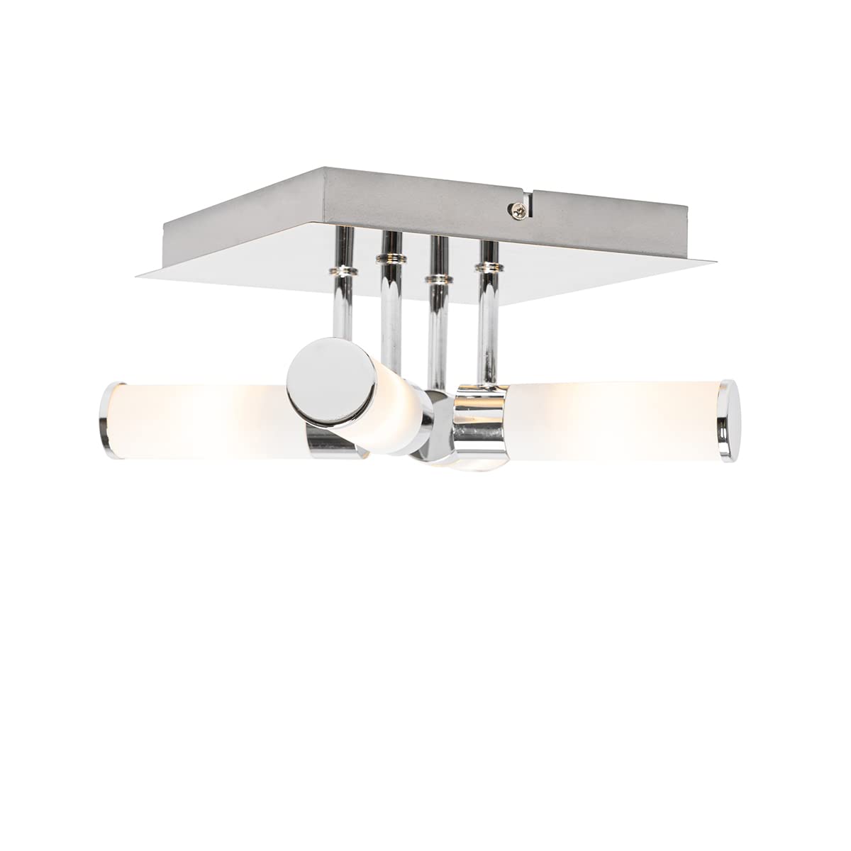 Qazqa bath - Plafonnier - 4 lumière - L 23 cm - Chrome - Moderne - éclairage extérieur - Salle de bains