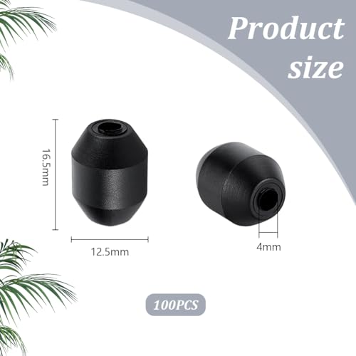 AHANDMAKER 100 x Hakenstopper. Display Rack Stopper 4 Mm Loch Inventarkontrollclips Produktstopper Für Peg Board Lamellenwandpaneele Schwarz