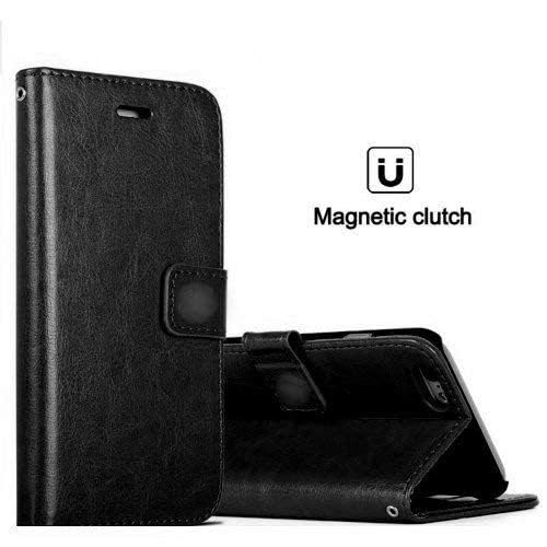 Image of ClickCase for Motorola Moto G05 Vintage Series Leather Wallet Flip Case Kick Stand with Magnetic Closure Flip Cover for Motorola Moto G05 (Matte Black)