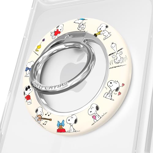 VELVET CAVIAR Compatible with MagSafe Phone Grip 2.0 | Cute Magnetic Ring Holder | Finger Loop Kickstand | Pop On Accessory for iPhone 17 16 15 14 13 12 | Snoopy Moods