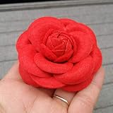 PRAK Broschen & Anstecknadeln Für Damen,Luxus Große Broschen Für Frau Schals Schnalle Pin Stoff Kunst Stoff Blume Brosche Mode Kleidung Schmuck Accessoires Mädchen Geschenke, Rot, Wolle