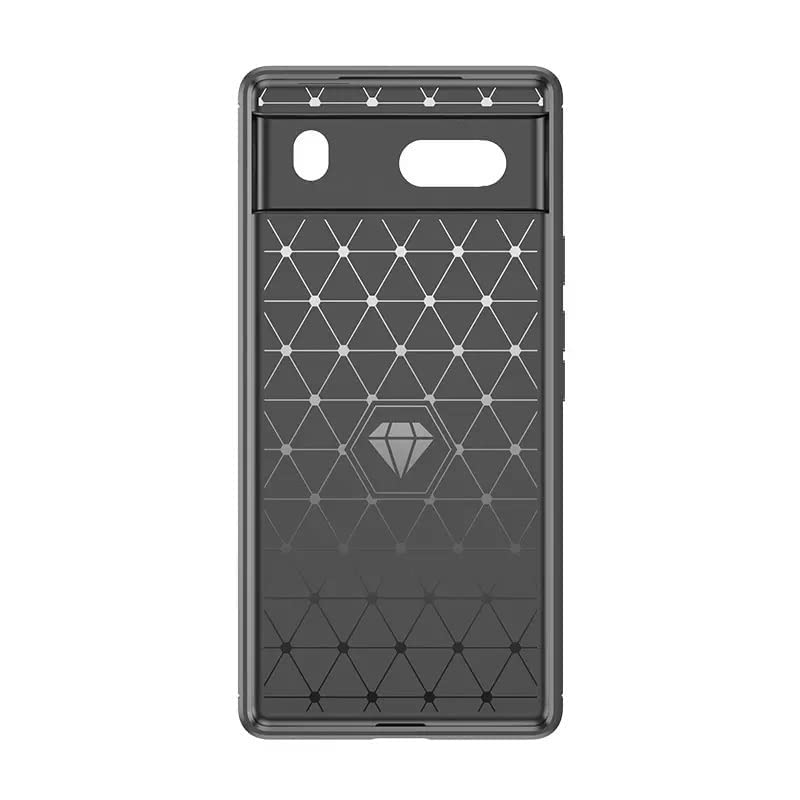 Image of NPRC Hybrid Ultra Slim Protective Case TPU Non-Slip Carbon Fiber Texture Shockproof Case Cover for Google Pixel 6A - Black