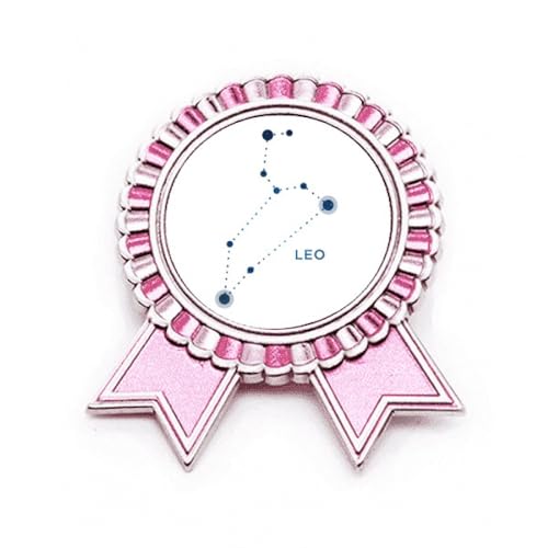 Broche Lion Constellation Rose, cadeau d'anniversaire en métal M