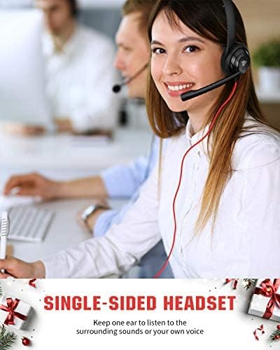 NUBWO USB Headset with Microphone Noise Cancelling & Audio Controls, Over-The-Head Computer Headphone for PC, Super Light, Ultra Comfort （Black）