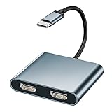 USB C HDMI 変換アダプタ【DP Alt モード+ Thunderbolt3/4対応】USB C to HDMI ディスプレイポート変換 Type-C デュアル HDMI 拡張 マルチディスプレイアダプタ Typec HDMI ハブ 2画面出力 拡張 MacBook Pro/MacBook Air、Surface Go、他のデバイス対応