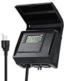 SURAIELEC Digital Pool Timer for Above Ground Pools, NEMA 5-15R Plug-in Timer with Dual Outlets, 15A 125V 1HP, Programmable 7-Day Schedule, Weatherproof Cover, for Pool Pumps, Lights and Salt Systems