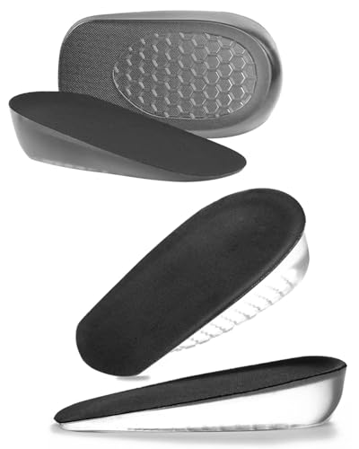 TPZORJX Plantillas Altura Hombre y Mujer,2 Pares Alzas para Zapatos Hombre,Plantillas Gel Mujer para Aumentar la Altura,Plantillas Hombre para Pies Talones Soporte y Amortiguación de Impactos(1cm+2cm)