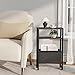 IRCPEN Narrow Side Table, Slim End Table with Magazine Rack, Bedside Table for Small Spaces, 3 Tier Sofa Couch Table Nightstand for Living Room, Bedroom Black LET503B