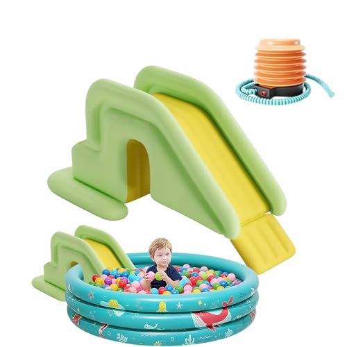 Toboggan Aquatique Gonflable pour | Parc Aquatique Extérieur Glissades Anti-Basculement - avec Bords Gonflables et Sécurité Anti Bascule pour