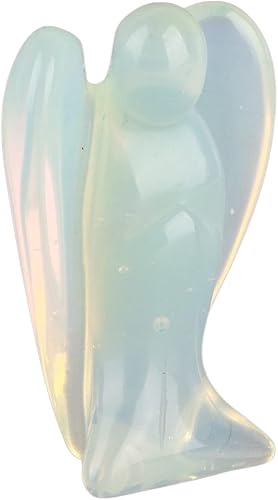 Miniatura 6 de Crystal Energy Chakra Reiki Healing Guardian Angel Shape Mini Figura Estatua Adorno de Piedra Curativa Ángel, Regalo para Escritorio Decoración del