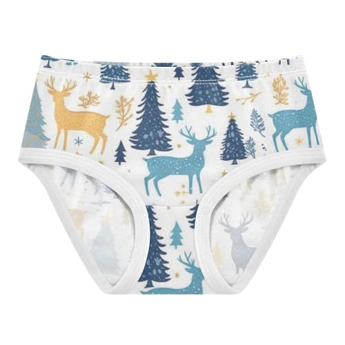 Girls' Hipster Panties Breathable Underwear for Toddler Girls Winter Safari Deer