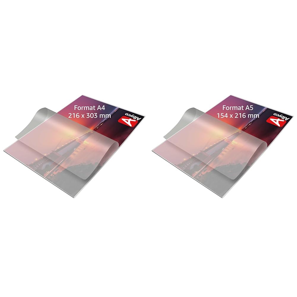 Pochettes Plastification Mate A5 Albyco - 100 Pièces - 160 Microns - Finition Anti-traces