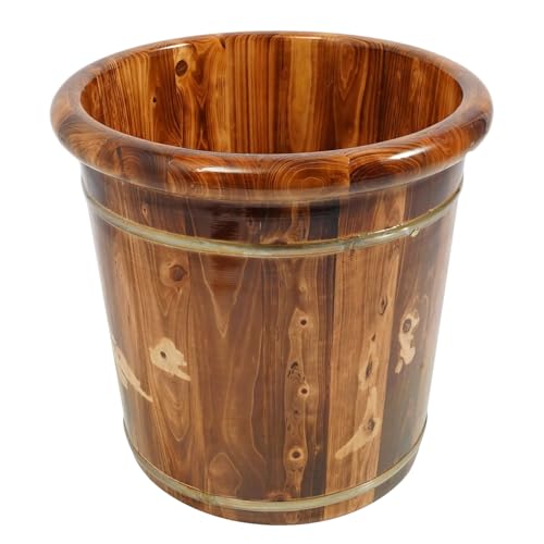 Cubeta de madera para baño de pies con rodillo de masaje miniatura 6