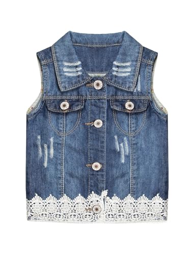 Gilet en jean pour petites filles gilets en jean pour juniors bleu
