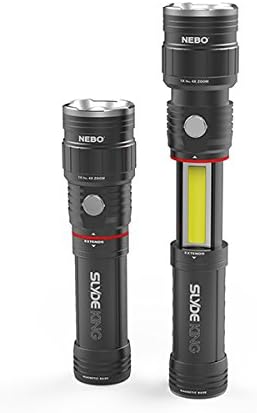 Nebo Slyde King 500 Lumen USB Rechargeable LED Flashlight/Worklight 6726, Rechargeable Li-ion Battery with EdisonBright USB Powered Reading Light Bundle