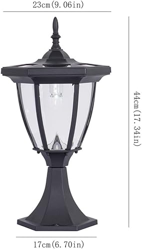 Miniatura 2 de Luces de poste al aire libre, luz solar de columna de estilo europeo, luz de poste de puerta de villa impermeable para exteriores, luz de pared LED