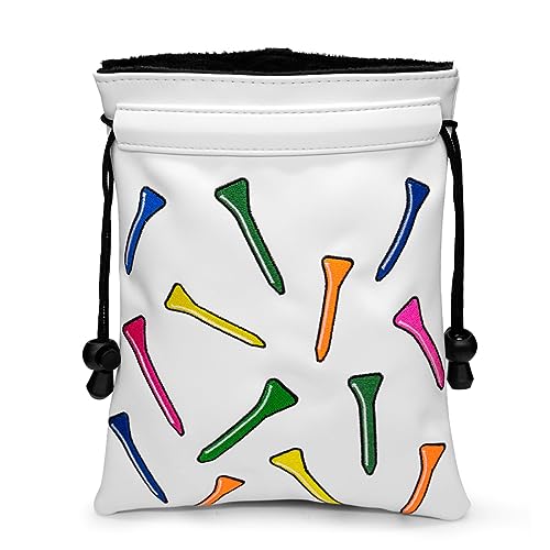 montela golf Valuables Pouch,Golf Bag Pouch with Drawstrings Golf Tee Bag Leather Golf Tee Pouchs...