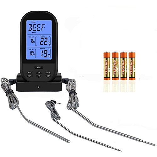 EAAGD Wireless Remote Digital Cooking Food Meat Thermometer (Upgraded Version)- Dual Probe