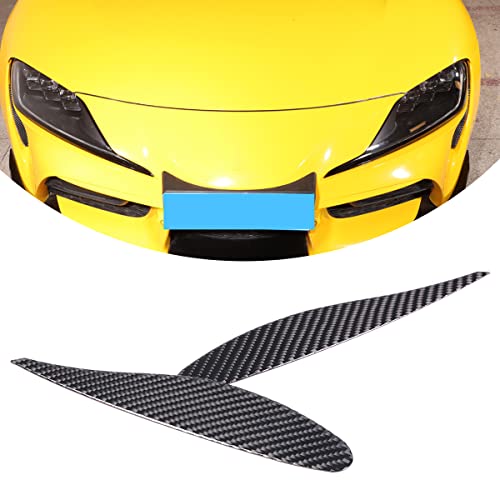 Soft Carbon Fiber for Toyota Supra GR A90 A91 MK5 2019 2020 2021 2022 2023 2024+ Car Front Headlights Groove Decorative Sticker,Hood Vent Cover Trim Black Carbon Fiber