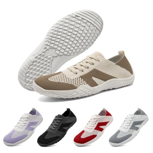 Barefoot Shoes Women Non-Slip Sole Minimalist House Sneakers Zero Drop Walking Tennis Lightweight Breathable Daily Wear Arch Support Shoes