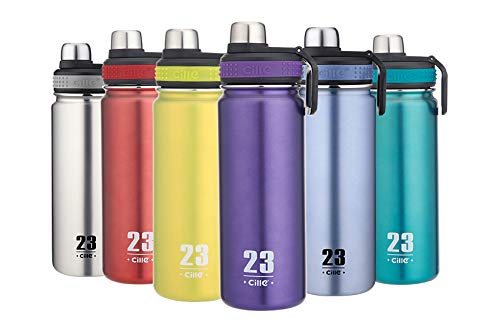 CILLE Water Bottle 24oz Hot Water Bottle Stainless Steel BPA Free Insulated Water Bottle for Cycling Vacuum Cold Water Bottle with Double Wall Wide Mouth Thermos Metal Water Bottles (Purple)