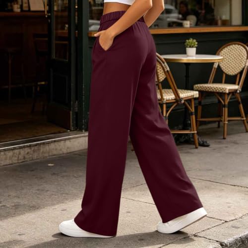 Womens High Waisted Dress Pants Baggy Stretchy Straight Wide Leg Trousers - image 3