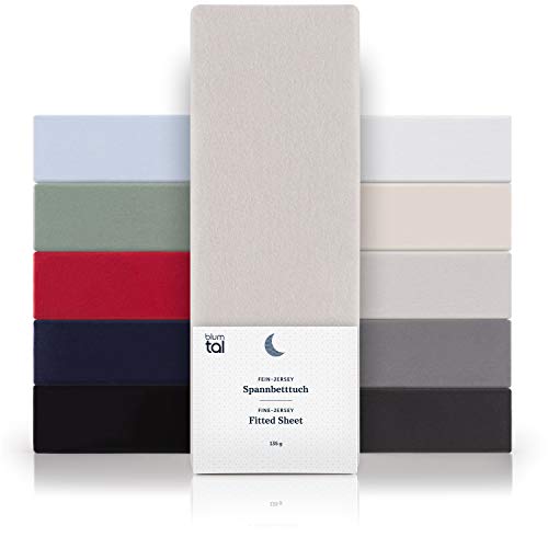 Blumtal Basics - Lenzuolo Con angoli elasticizzati in 100% Cotone (100 X 200 X 13 cm - Set Di 1, Grigio Moonlight)