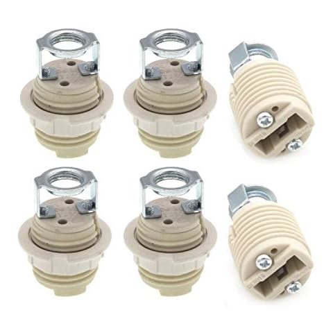 G9 Lamp Holders with Bracket,G9 Threaded Ceramic Halogen Socket with Ring and for G9 Light Bulb (6-Pack) Cover