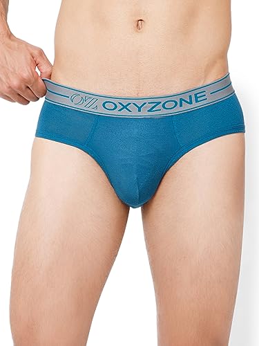 Image of OXYZONE Men's Modal Solid Brief with Sweat-Absorbent & Anti-Odour Fabric, Lightweight, Tag-Free, Breathable Innerwear with Outer Soft Waistband